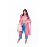 Soup By Sougat Paul - Pink Wrap Crop Top Dhoti Set