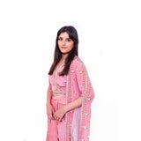 Soup By Sougat Paul - Pink Wrap Crop Top Dhoti Set